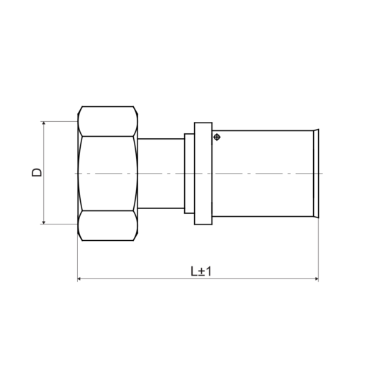 Press spojka rozoberateľná F 26 x F1&quot;