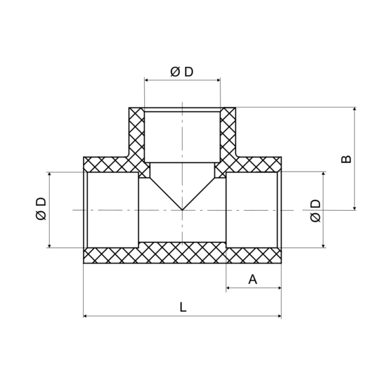 T-kus FFF PPR 50x50x50 PN20