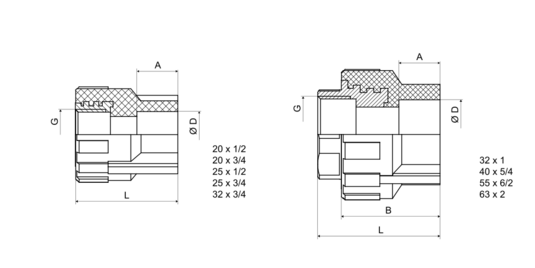 Prechodka priama DG PPR 20x3/4