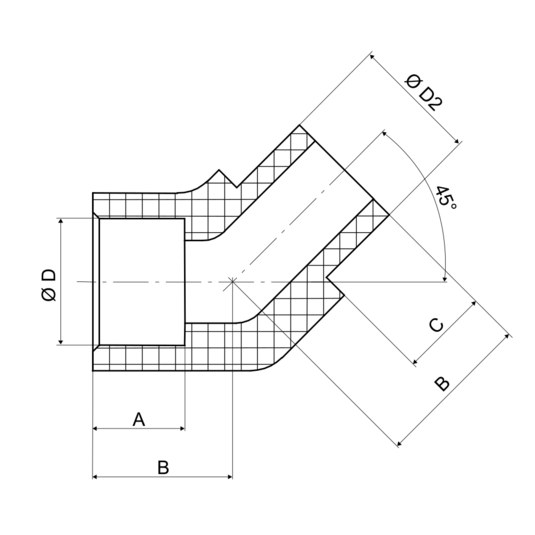 Koleno I. 45° PPR 20x20 PN20