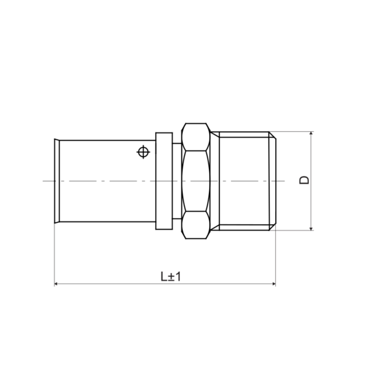 Press prechod M 20 x M1/2&quot;