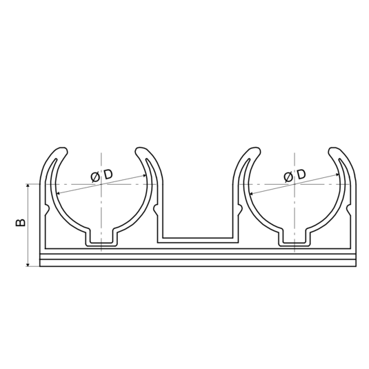 Dvojpríchytka rúr PPR 2x20 PN20